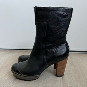 Black Leather Ankle Boots